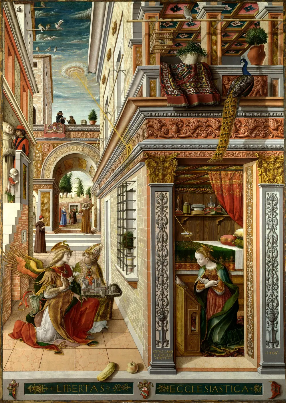 The Annunciation, with Saint Emidius — Carlo Crivelli