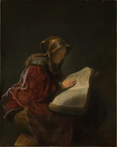 An Old Woman Reading, Probably the Prophetess Hannah