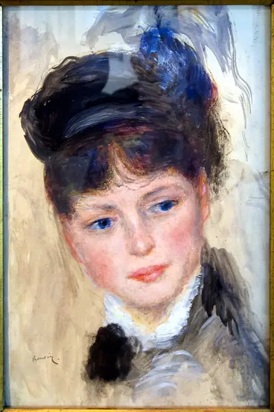 Young Woman in a Black Hat (Jeune femme au chapeau noir) — Pierre-Auguste Renoir