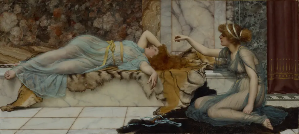 Mischief and Repose — John William Godward (British, 1861 - 1922)