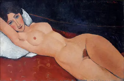 Female Nude Reclining on a White Pillow — Amedeo Modigliani