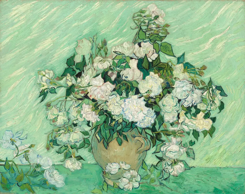 Still Life: Vase with Pink Roses — Vincent van Gogh