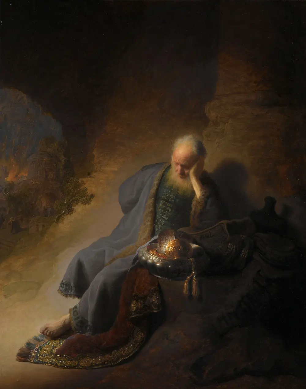Jeremiah Lamenting the Destruction of Jerusalem — Rembrandt van Rijn