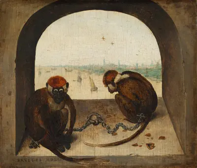 Two Chained Monkeys — Pieter Bruegel the Elder