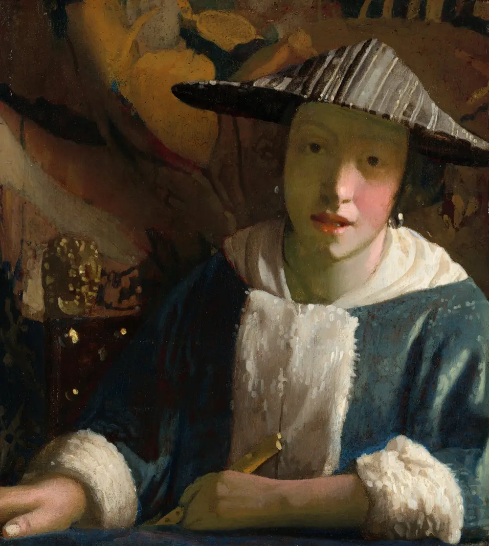 Girl with a Flute — Studio of Johannes Vermeer