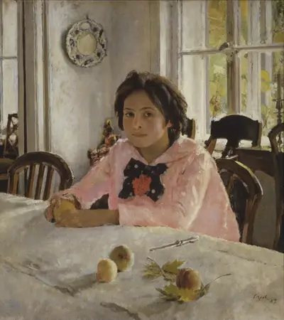 Girl with Peaches. Portrait of V. S. Mamontova — Valentin Alexandrovich Serov