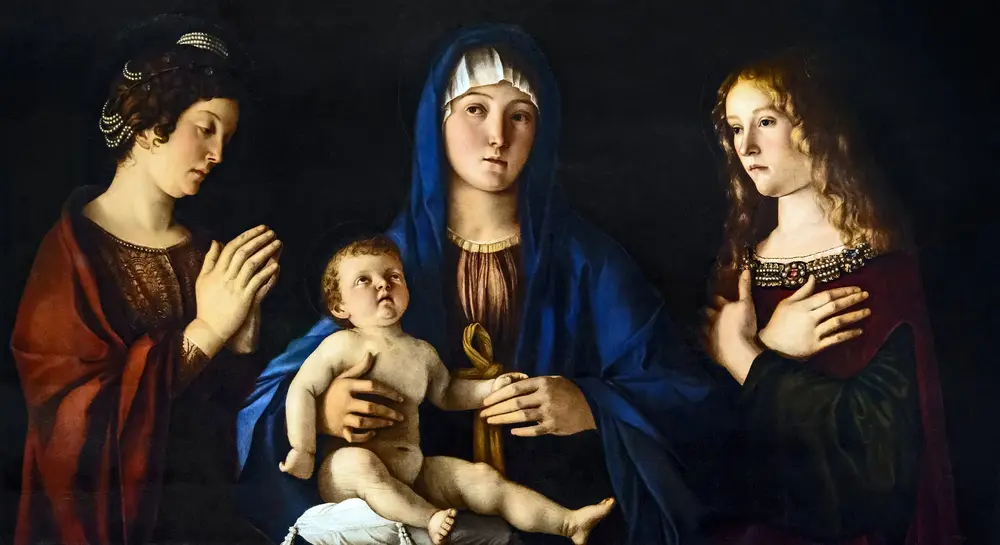 Madonna and Child between Saints Catherine and Mary Magdalene — Giovanni Bellini