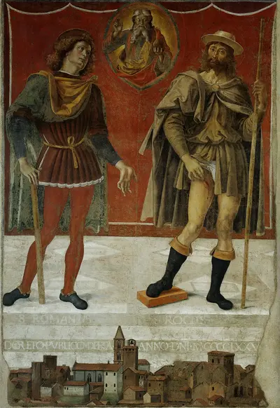God the Father with Two Saints