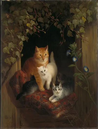 Cat with Kittens — Henriëtte Ronner