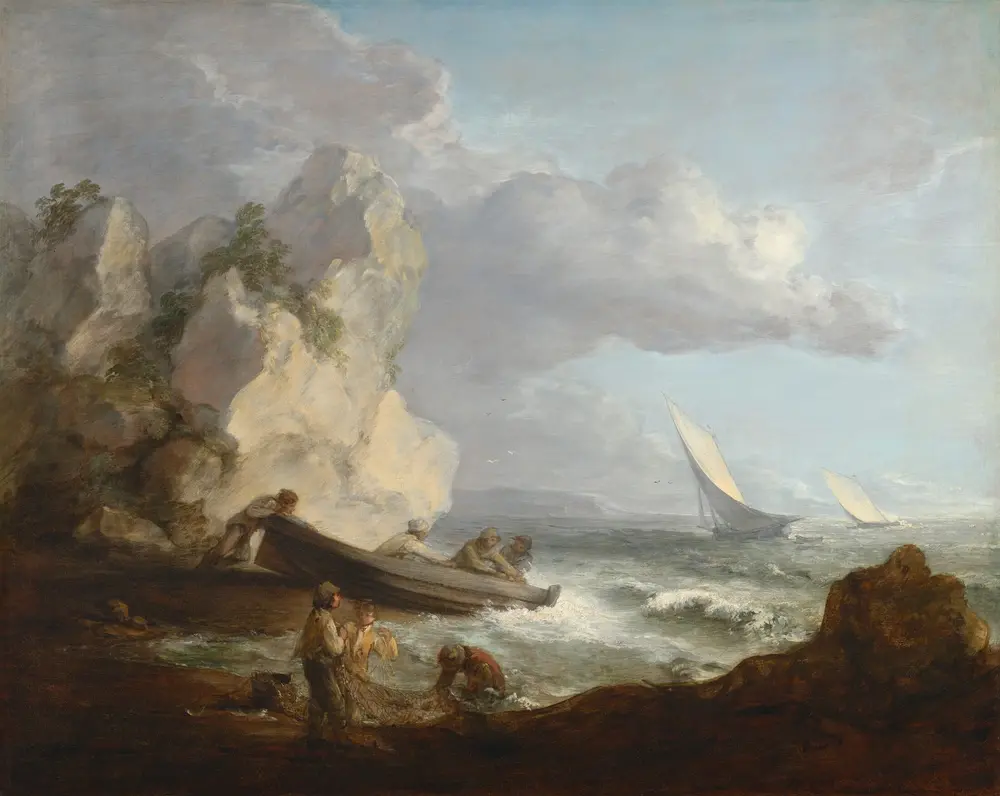 Seashore with Fishermen — Thomas Gainsborough