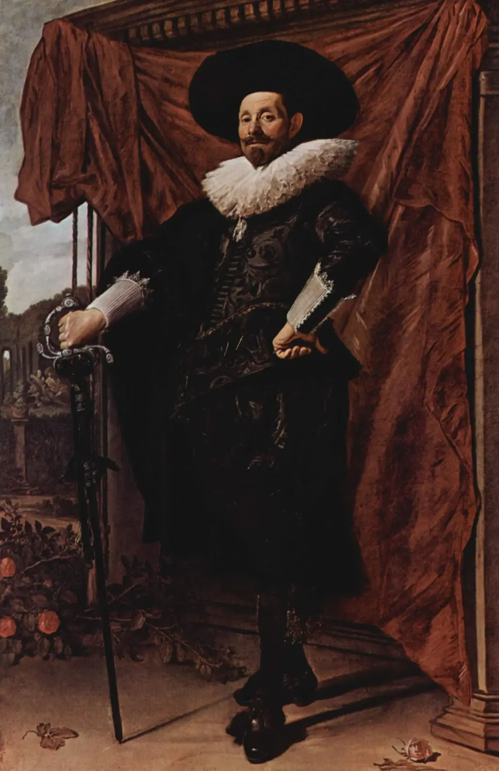 Willem van Heythuysen posing with a sword — Frans Hals