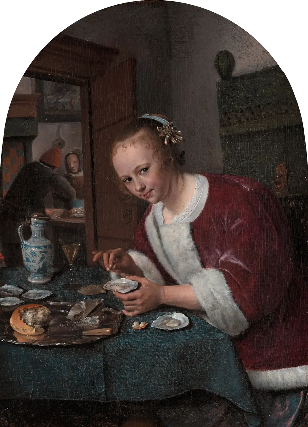 Girl eating oysters — Jan Steen