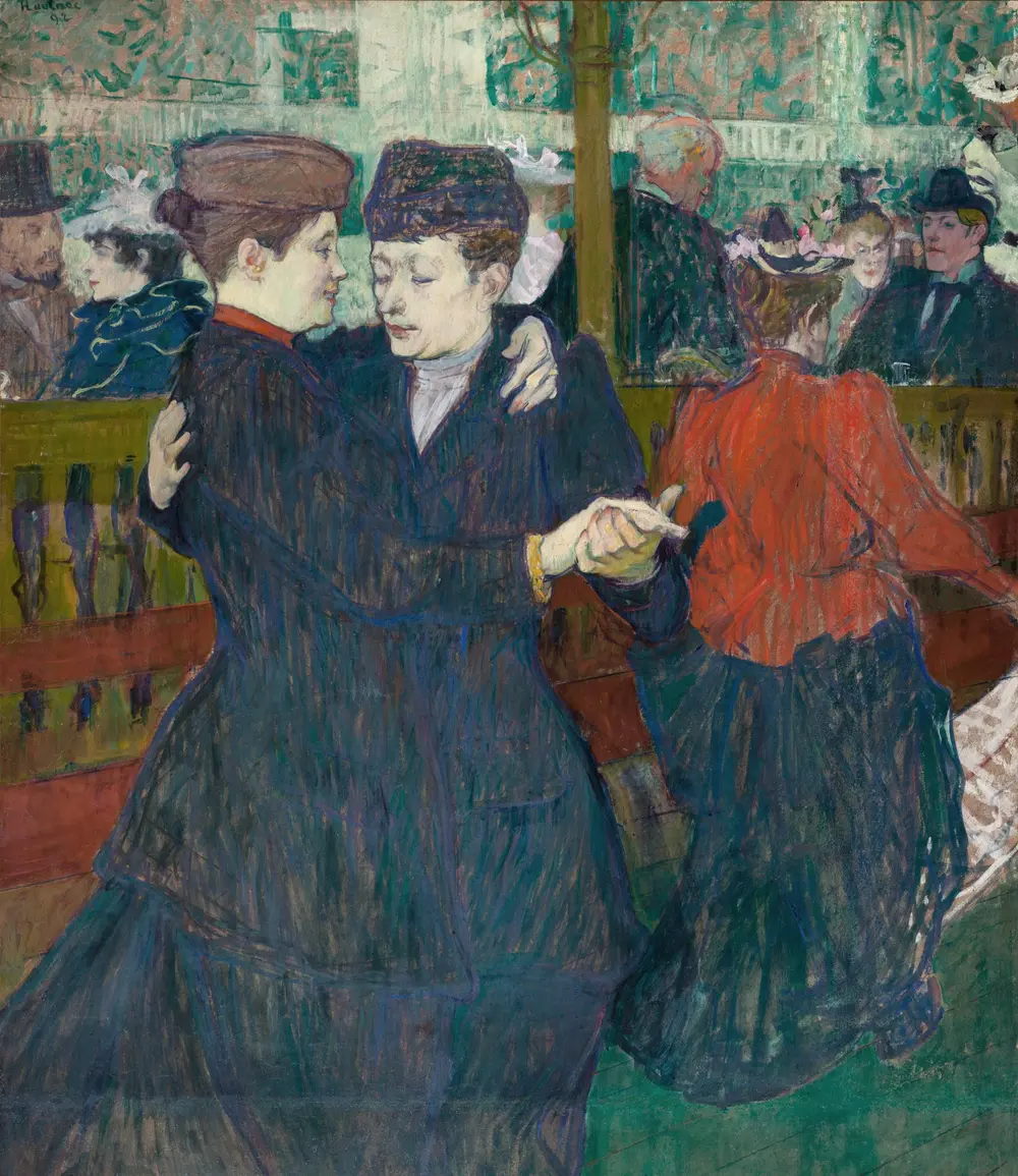 At the Moulin-Rouges, Two Women Walzing — Henri de Toulouse-Lautrec