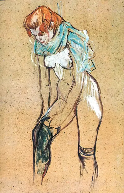 Woman Pulling Up Her Stocking — Henri de Toulouse-Lautrec