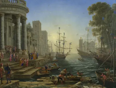 Seaport with the Embarkation of Saint Ursula — Claude Lorrain