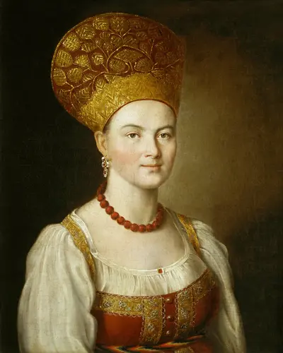 Portrait of an Unknown Woman in Russian Costume — Ivan Argunov