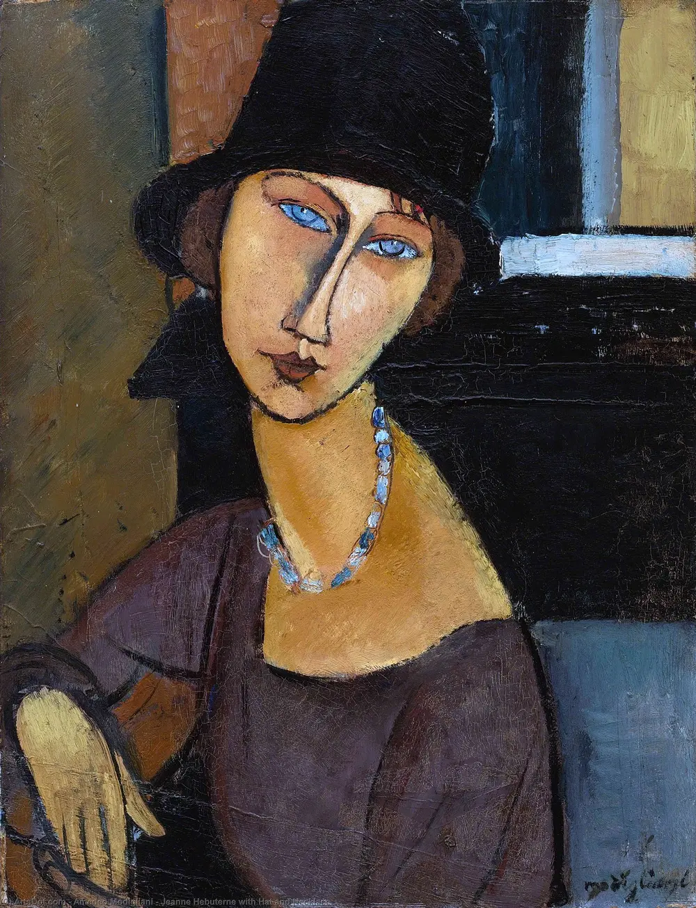 Jeanne Hébuterne with Hat and Necklace — Amedeo Modigliani
