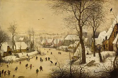 Winter Landscape with a Bird Trap — Pieter Bruegel the Elder