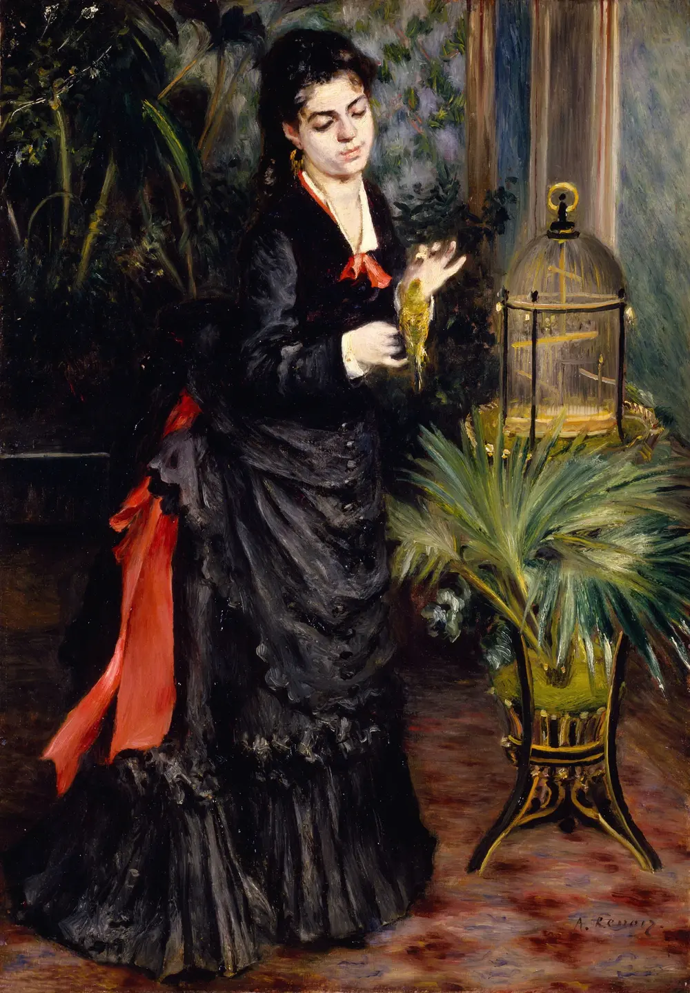 Woman with a parrot — Pierre-Auguste Renoir