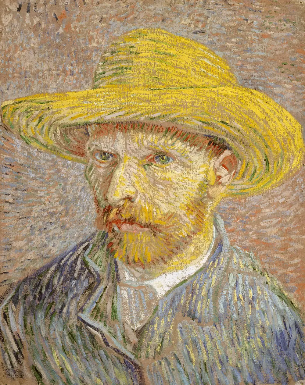 Self-Portrait with Straw Hat — Винсент Ван Гог
