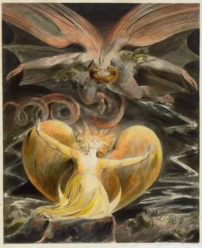 The Great Red Dragon and the Woman Clothed with the Sun — Уильям Блейк