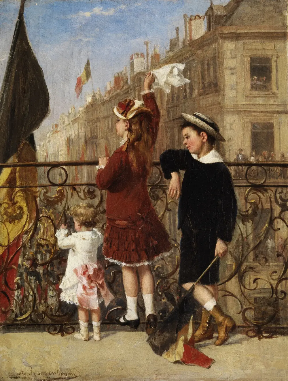 Waving to the Procession, Brussels — Albert Roosenboom
