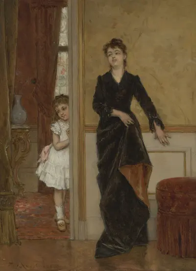An Elegant Lady and a Young Girl — Albert Roosenboom